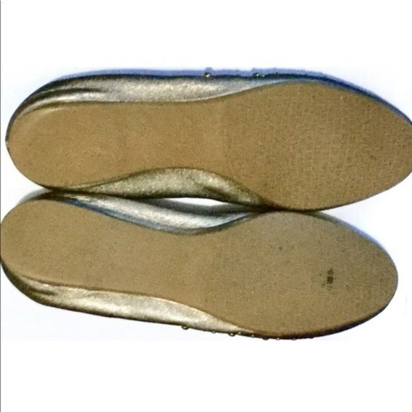 STUART WEITZMAN Ballet Flats Dotsalot Studded GOLD - Picture 3 of 4